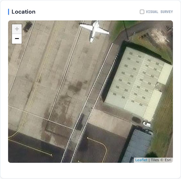 Aerial view of an apron defect located to within millimetres